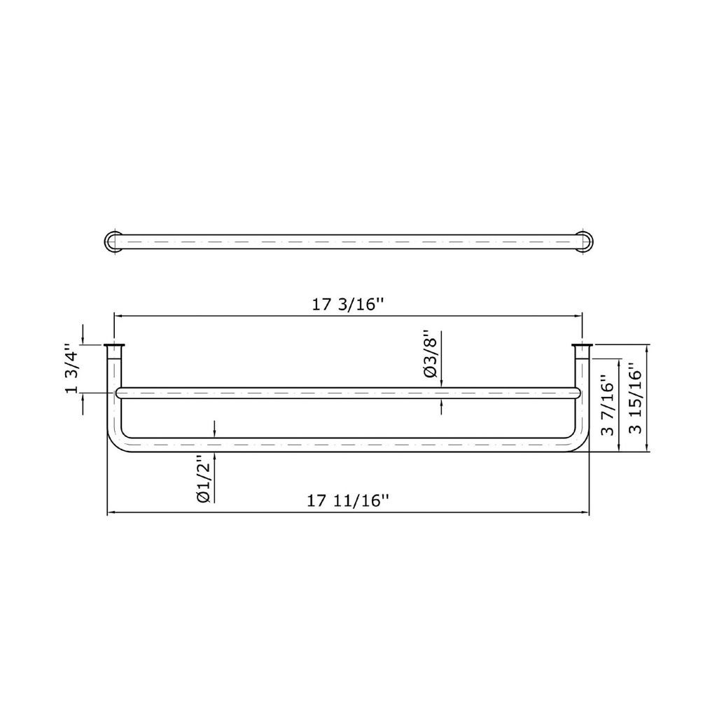 Zucchetti ZAC322 Isy Double Bar Towel Holder Length 17 11/16&quot; Chrome 2