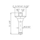 Zucchetti Z93028.1880 Ceiling Mounted Arm Length 5 1/8" Chrome 2