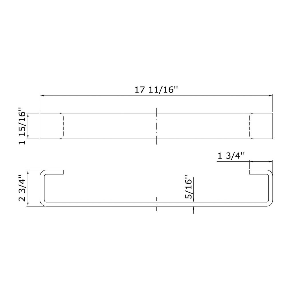 Zucchetti ZAC721 Soft Towel Holder Length 17 11/16&quot; Chrome 2