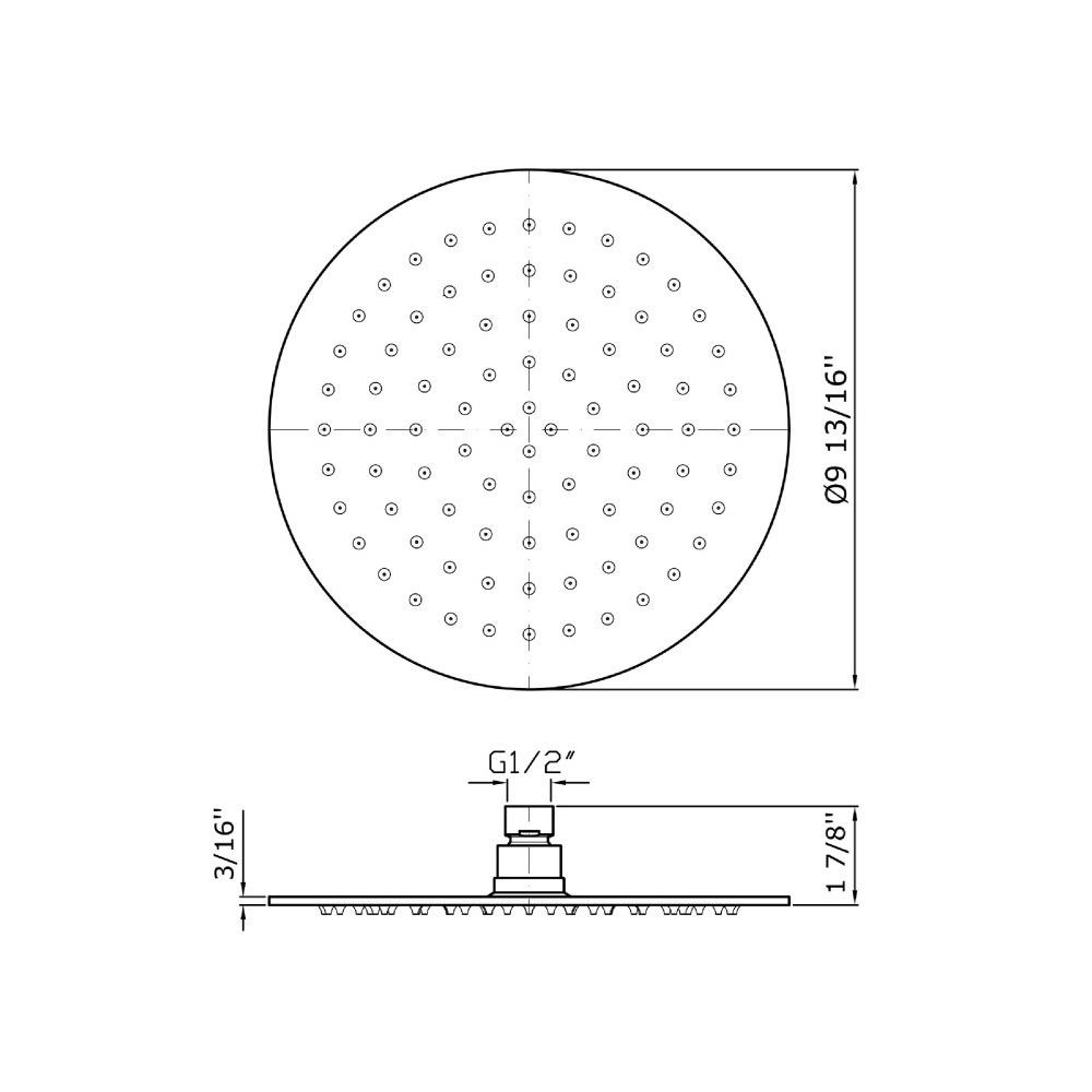 Zucchetti Z94271 9 13/16" Stainless Steel Shower Head Simple Jet Chrome 2