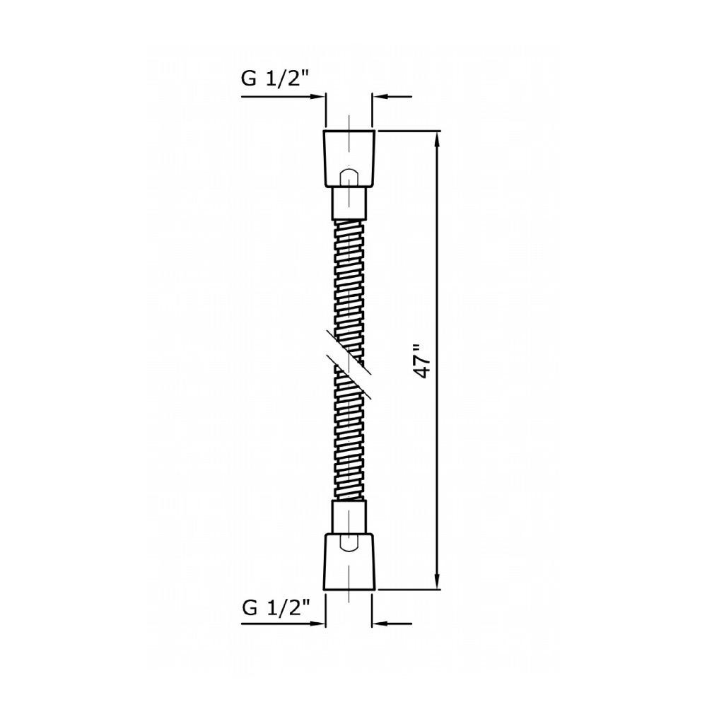 Zucchetti Z93877 Brass Flexilble Hose 1/2 X 3/4 X 47" Chrome 2