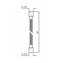 Zucchetti Z93877 Brass Flexilble Hose 1/2 X 3/4 X 47" Chrome 2