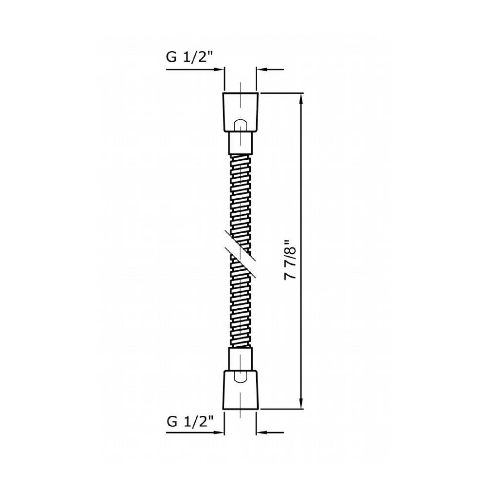 Zucchetti Z93867.1900 Brass Flexible Hose 1/2 X 59" Chrome 2