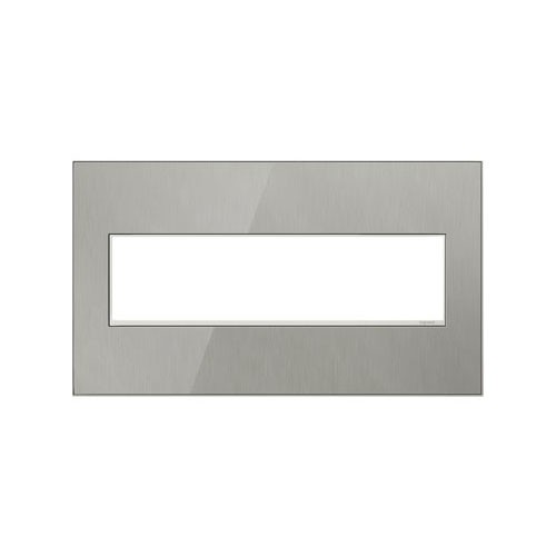 Legrand AWM4GMS4 Brushed Stainless 4 Gang Wall Plate 1