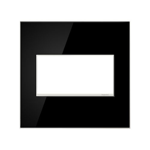 Legrand AWM2GMB4 Mirror Black 2 Gang Wall Plate 1