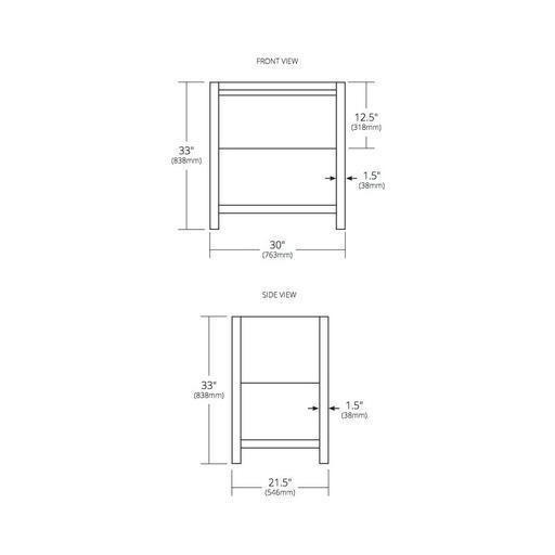 Native Trails VNO301 30" Solace Vanity in Midnight Oak with Ash Shelf 3