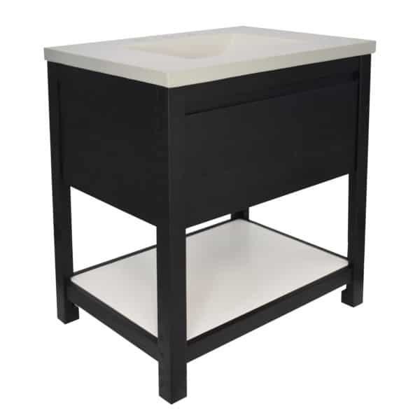 Native Trails VNO301 30&quot; Solace Vanity in Midnight Oak with Pearl Shelf 2