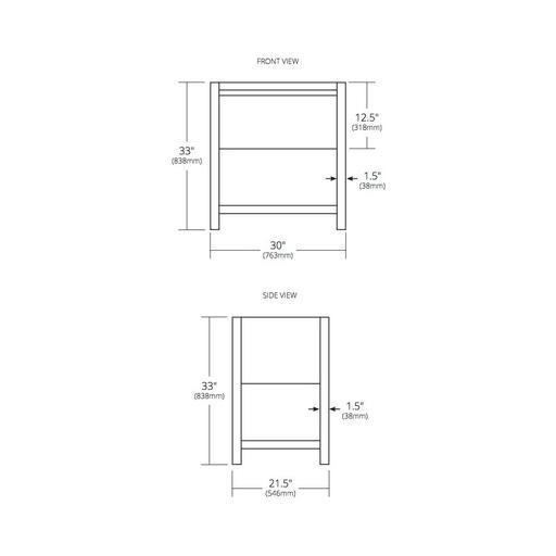 Native Trails VNO301 30" Solace Vanity in Sunrise Oak with Pearl Shelf 3