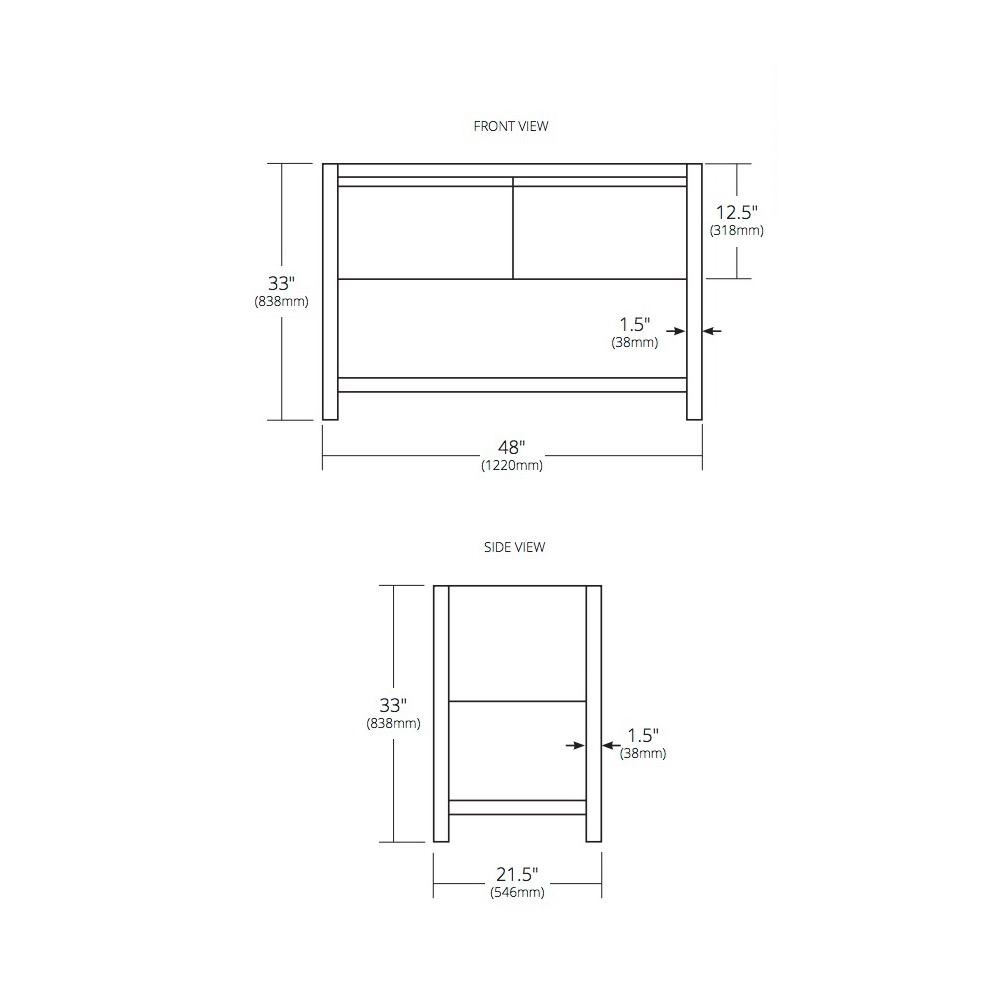 Native Trails VNO488 48" Solace Vanity in Sunrise Oak with Pearl Shelf 3