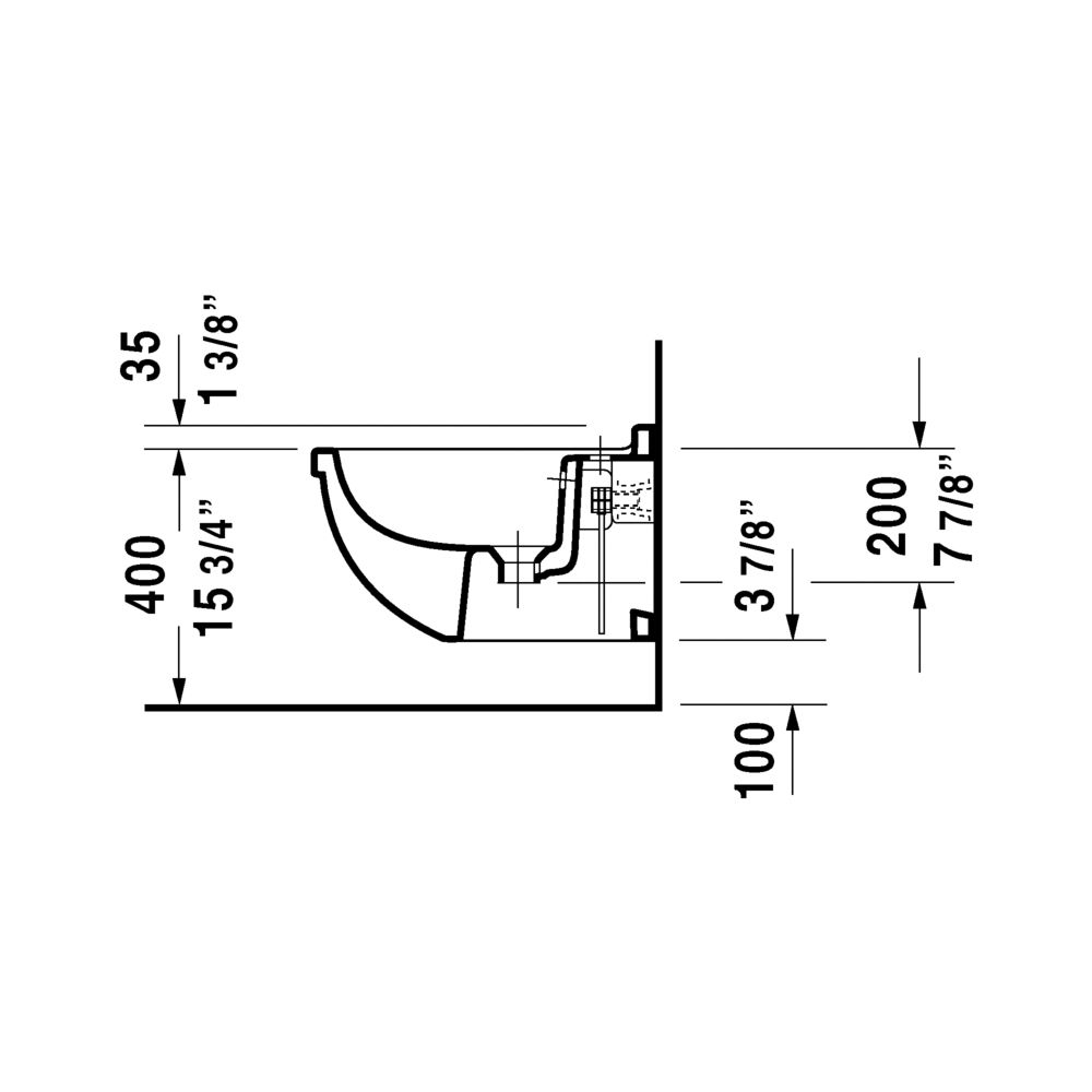 Duravit 228015 Starck 3 Bidet Wall Mounted 3