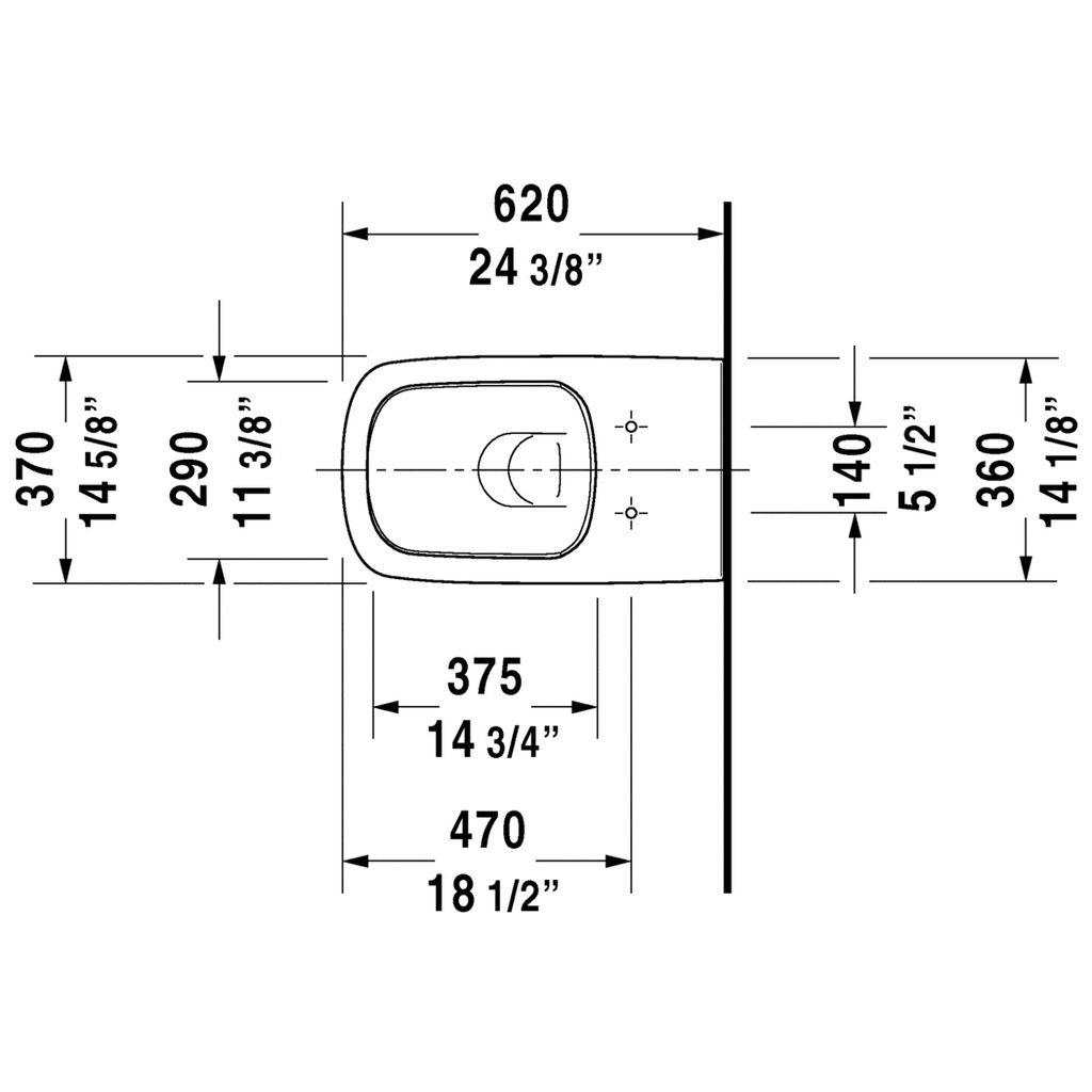 Duravit 254209 DuraStyle Wall Mounted Toilet 2