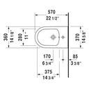 Duravit 228815 ME By Starck Wall Mounted Bidet White 2