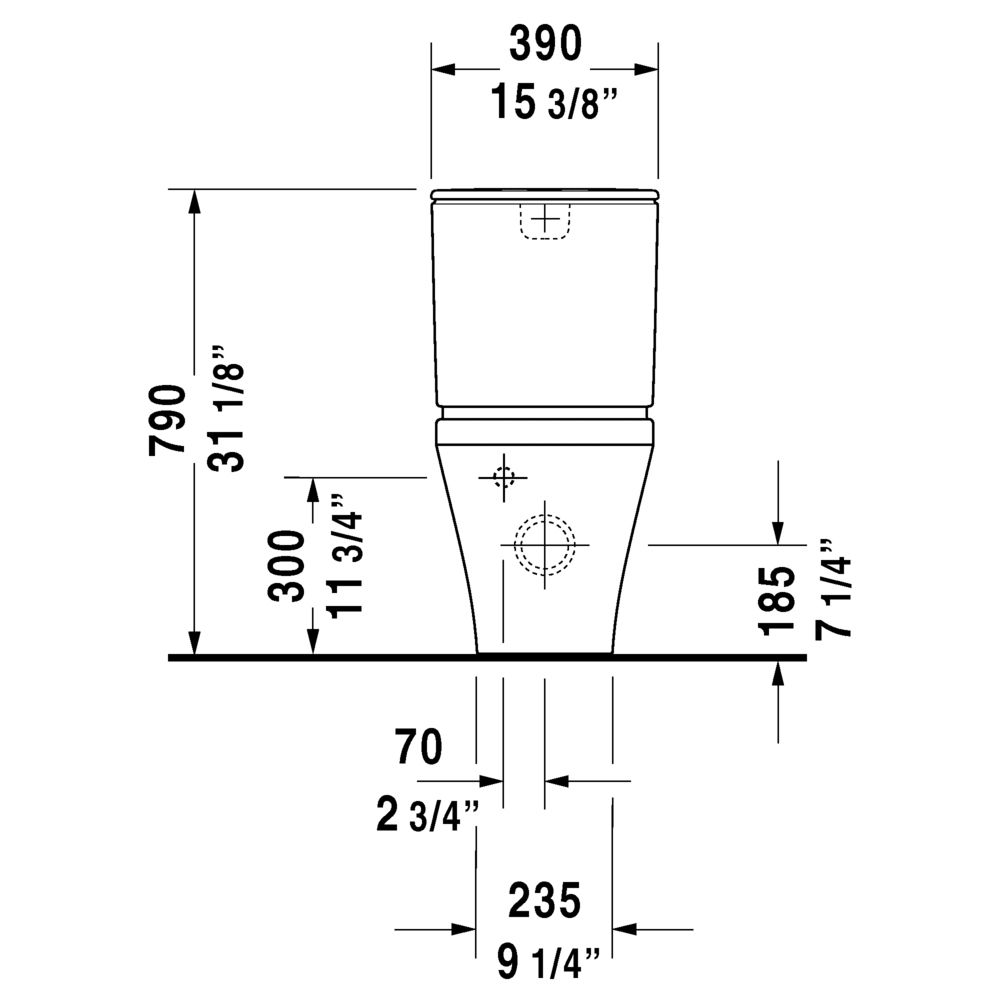 Duravit 215609 DuraStyle Close Coupled Toilet Without Tank 4