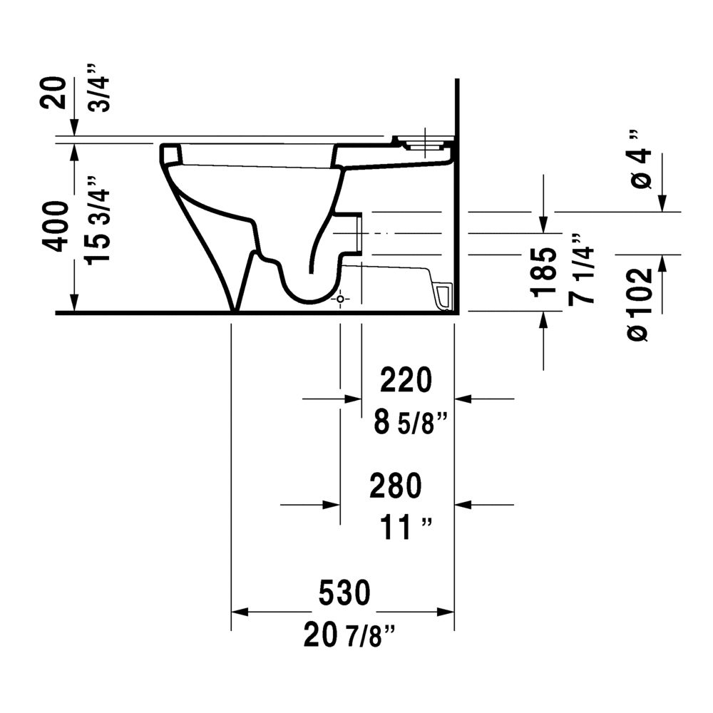 Duravit 215609 DuraStyle Close Coupled Toilet Without Tank HygieneGlaze 3