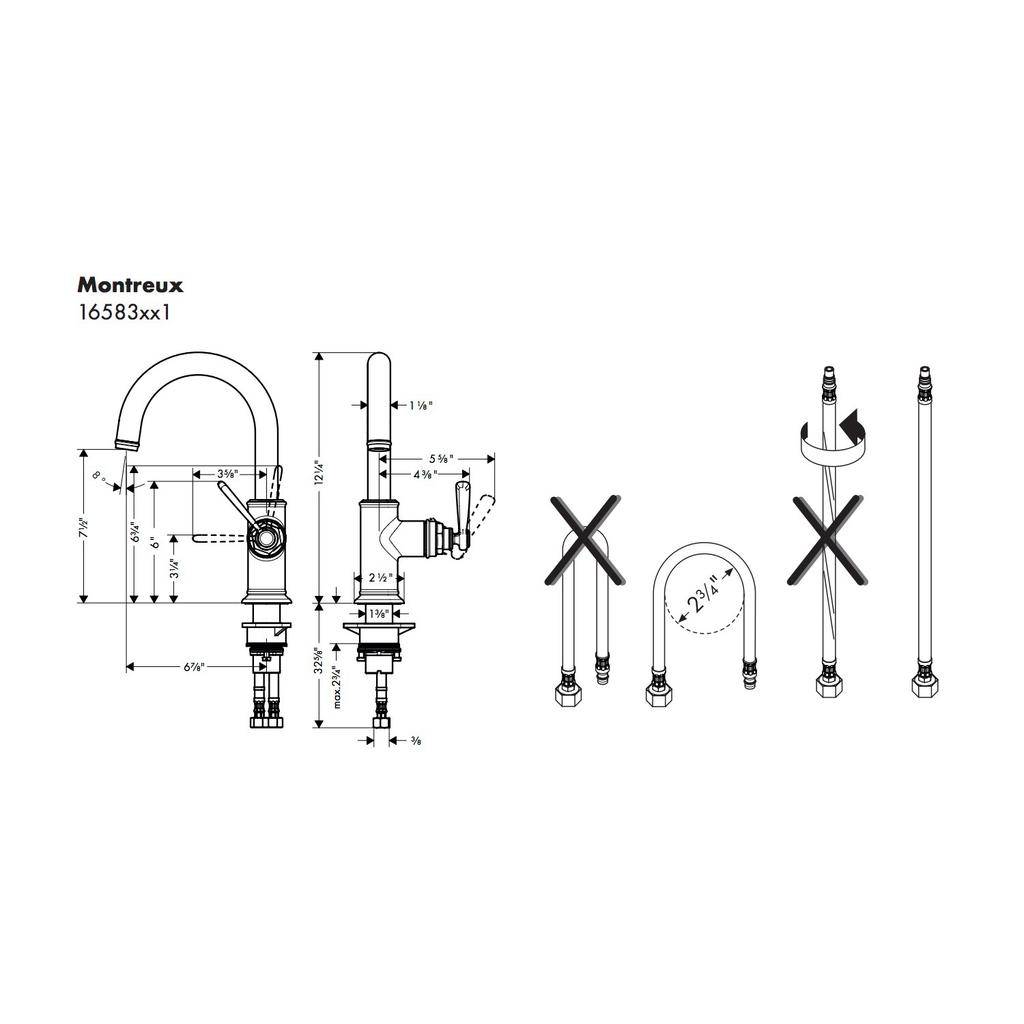Hansgrohe 16583001 Axor Montreux Bar Faucet Chrome 2