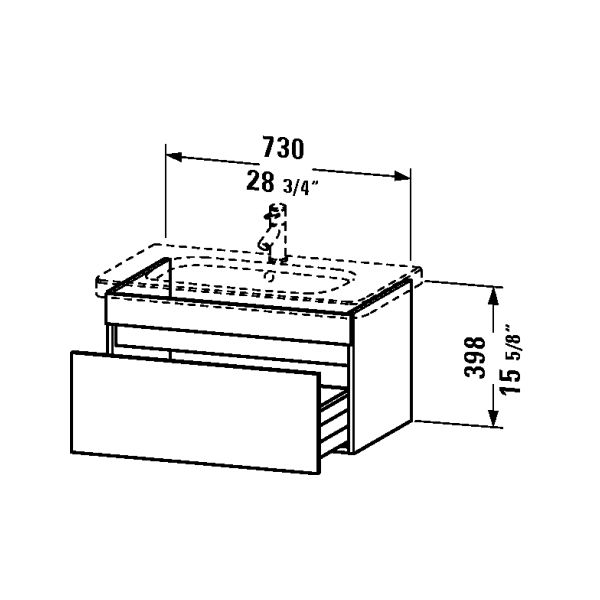 Duravit DS6381 DuraStyle Wall Mounted Vanity Chestnut Dark 2