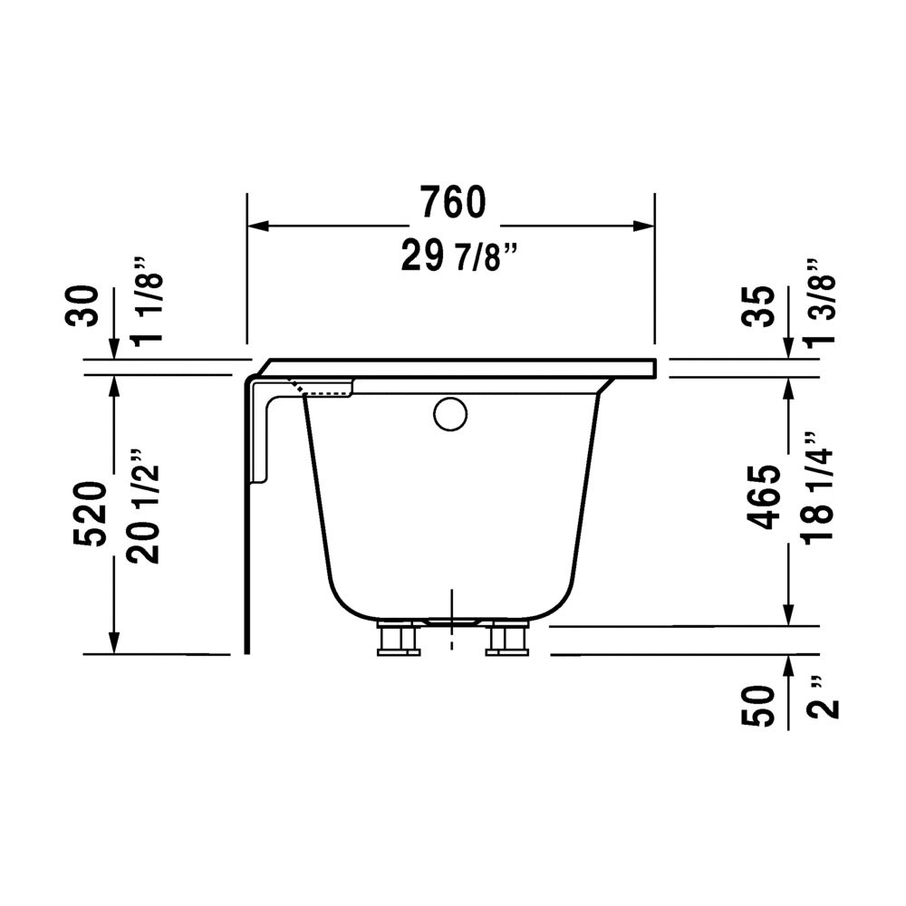 Duravit 700355 Architec Bathtub With Panel Height 20 1/2" 3