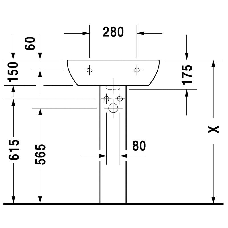 Duravit 231055 D-Code Single Hole Washbasin 2
