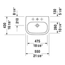 Duravit 231055 D-Code Three Holes Washbasin 3