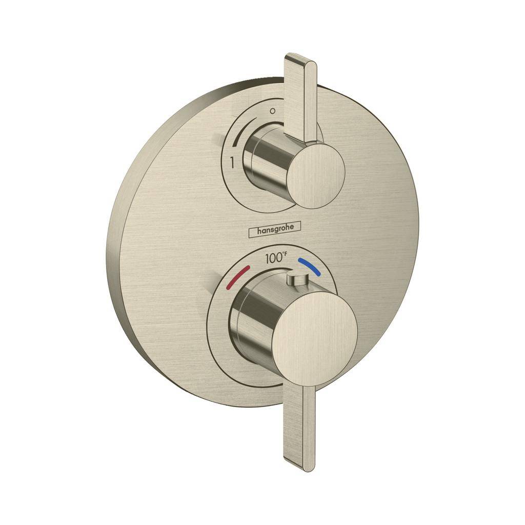 Hansgrohe 15757821 Ecostat S Thermostatic Trim With Volume Control Brushed Nickel 1