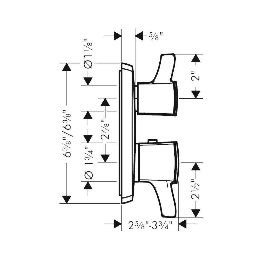 Hansgrohe 15727821 Ecostat Classic Thermostatic Trim With Volume Control Brushed Nickel 2
