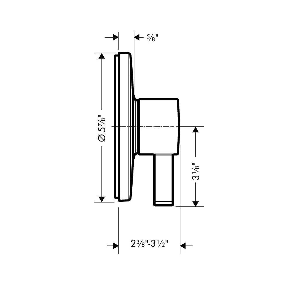 Hansgrohe 15739001 Ecostat S Pressure Balance Trim Chrome 2