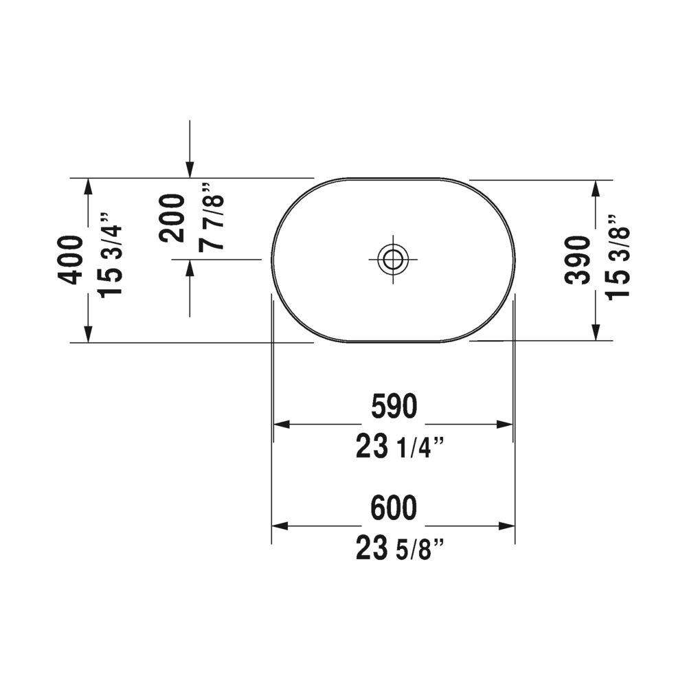 Duravit 037960 Luv Washbowl Without Tap Hole White Satin 3