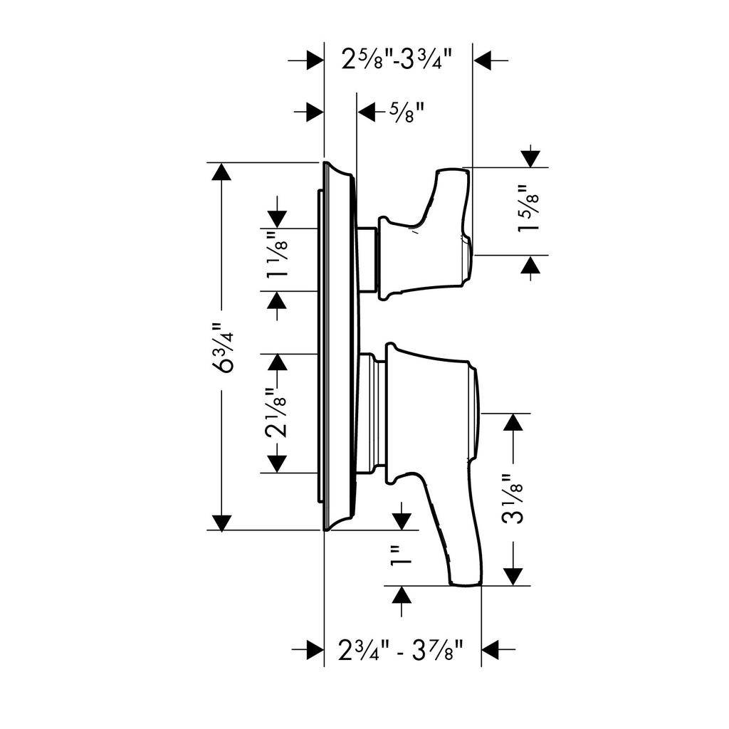 Hansgrohe 04449830 Ecostat Ecostat Classic Pressure Balance Trim With Diverter Polished Nickel 2