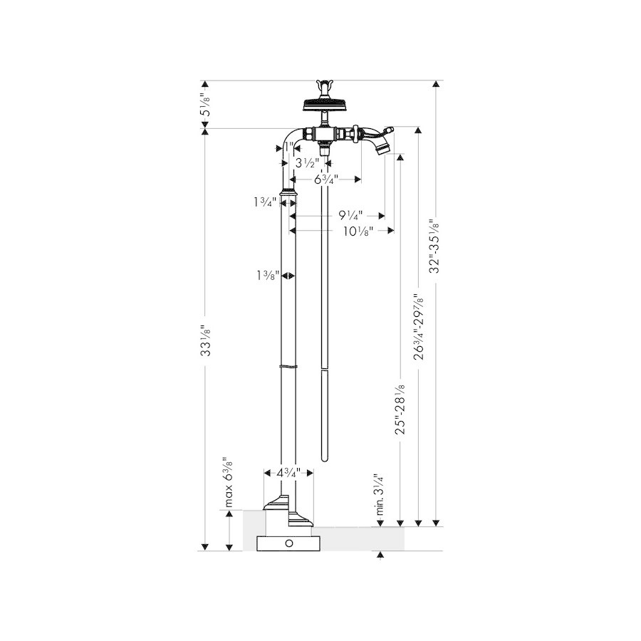 Hansgrohe 16562001 Axor Montreux Free Standing Tub Filler Chrome 2
