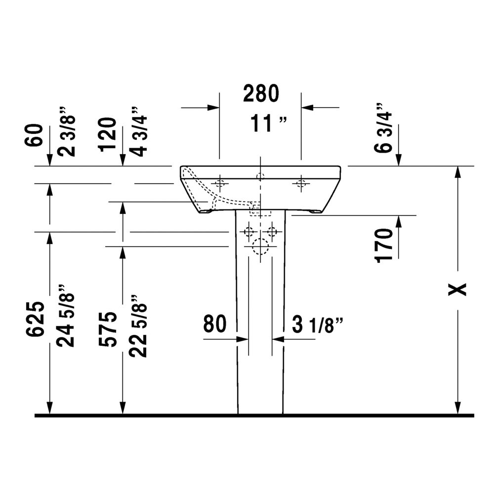 Duravit 231955 DuraStyle Single Hole Washbasin 2