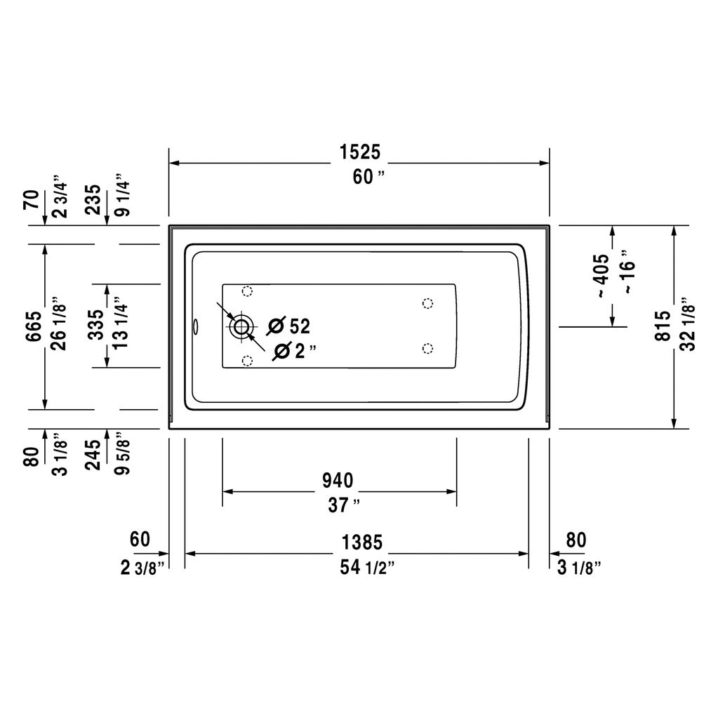 Duravit 700354 Architec Bathtub With Panel Height 20 1/2 3