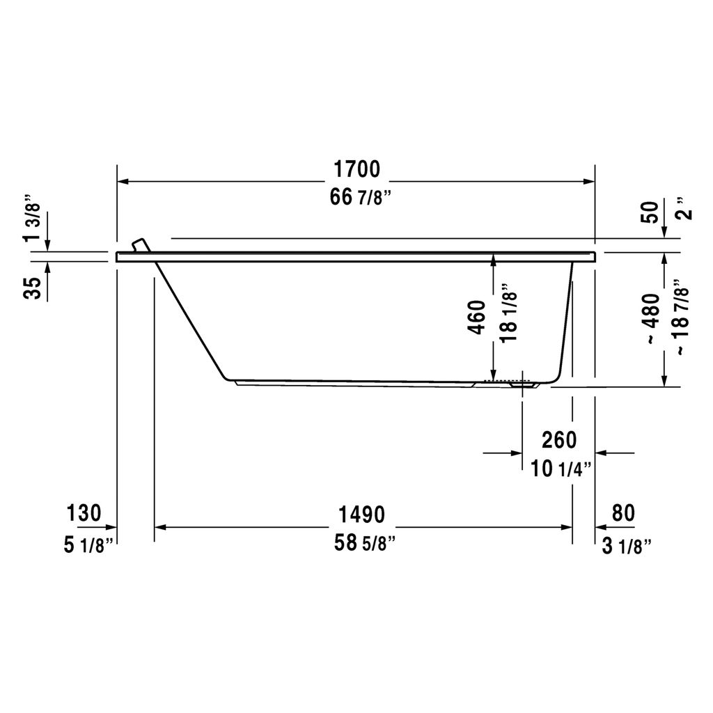 Duravit 700336 Starck Tubs Shower Bathtub White 2