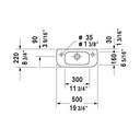 Duravit 070650 D Code Handrinse Basin Faucet Hole Left White 2