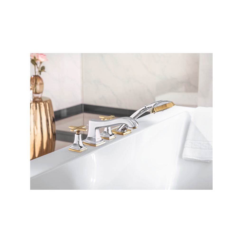 Hansgrohe 31441821 Metropol Classic 4 Hole Roman Tub Set Trim Lever Handles Brushed Nickel 2
