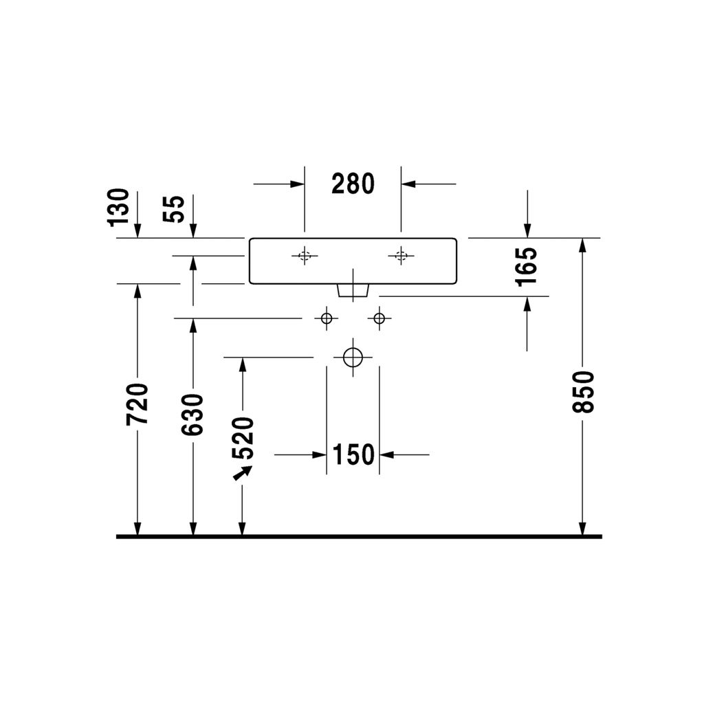 Duravit 045460 Vero Furniture Washbasin One Tap Hole White 3