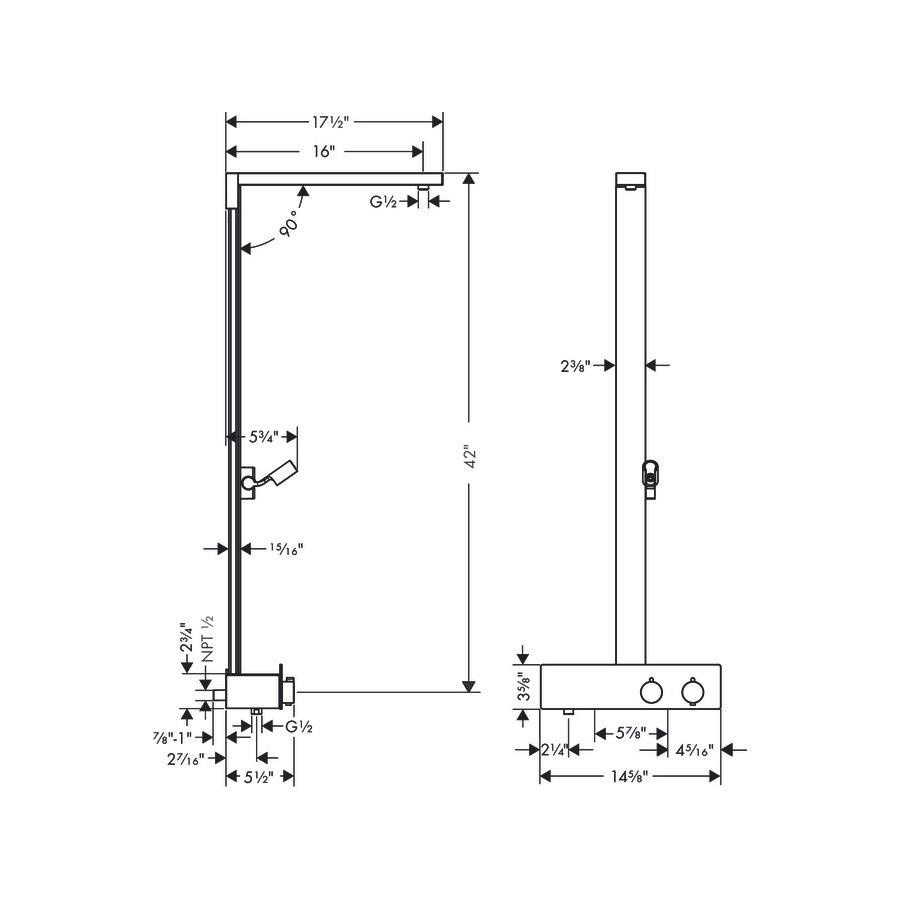Hansgrohe 04732000 Raindance E Showerpipe Without Shower Components Chrome 2