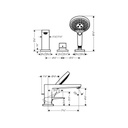 Hansgrohe Metropol 32556821 3 Hole Roman Tub Set Trim Brushed Nickel 2