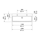 Duravit 235012 Vero Air Two Holes Washbasin Ground 2