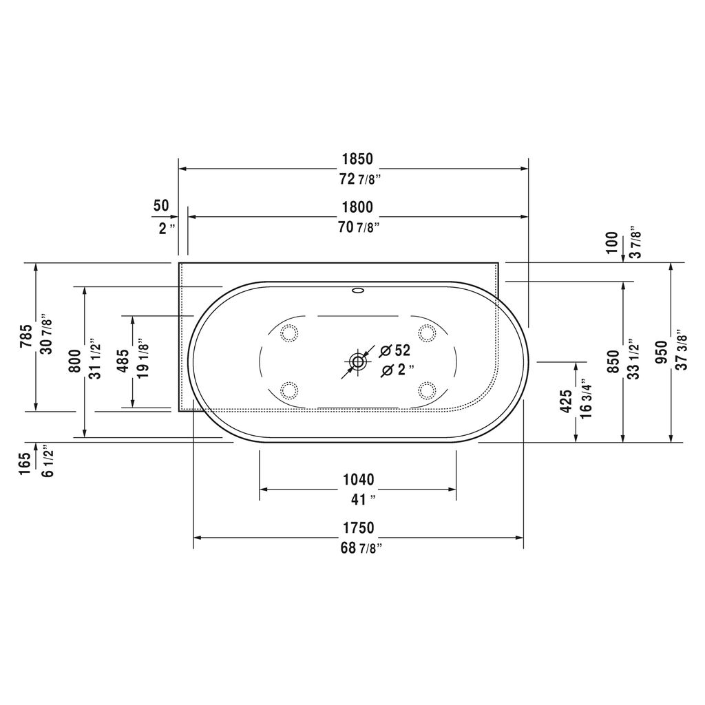 Duravit 700431 Luv Bathtub Corner Left 3