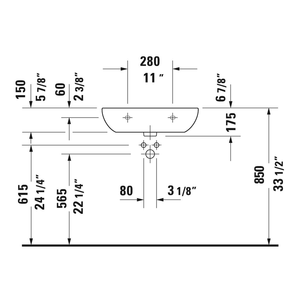 Duravit 231060 D-Code Single Hole Washbasin 2