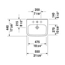 Duravit 231955 DuraStyle Single Hole Washbasin 3