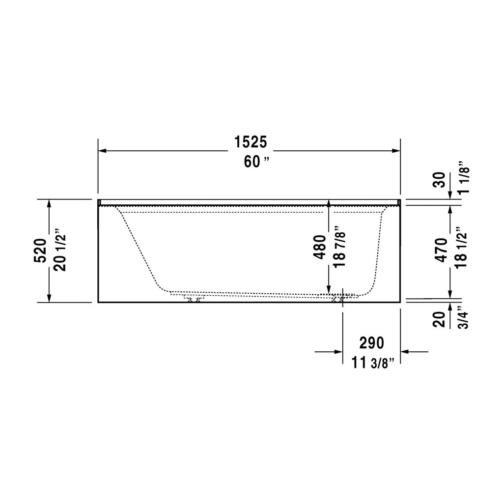 Duravit 700355 Architec Bathtub With Panel Height 19 1/4 White 3