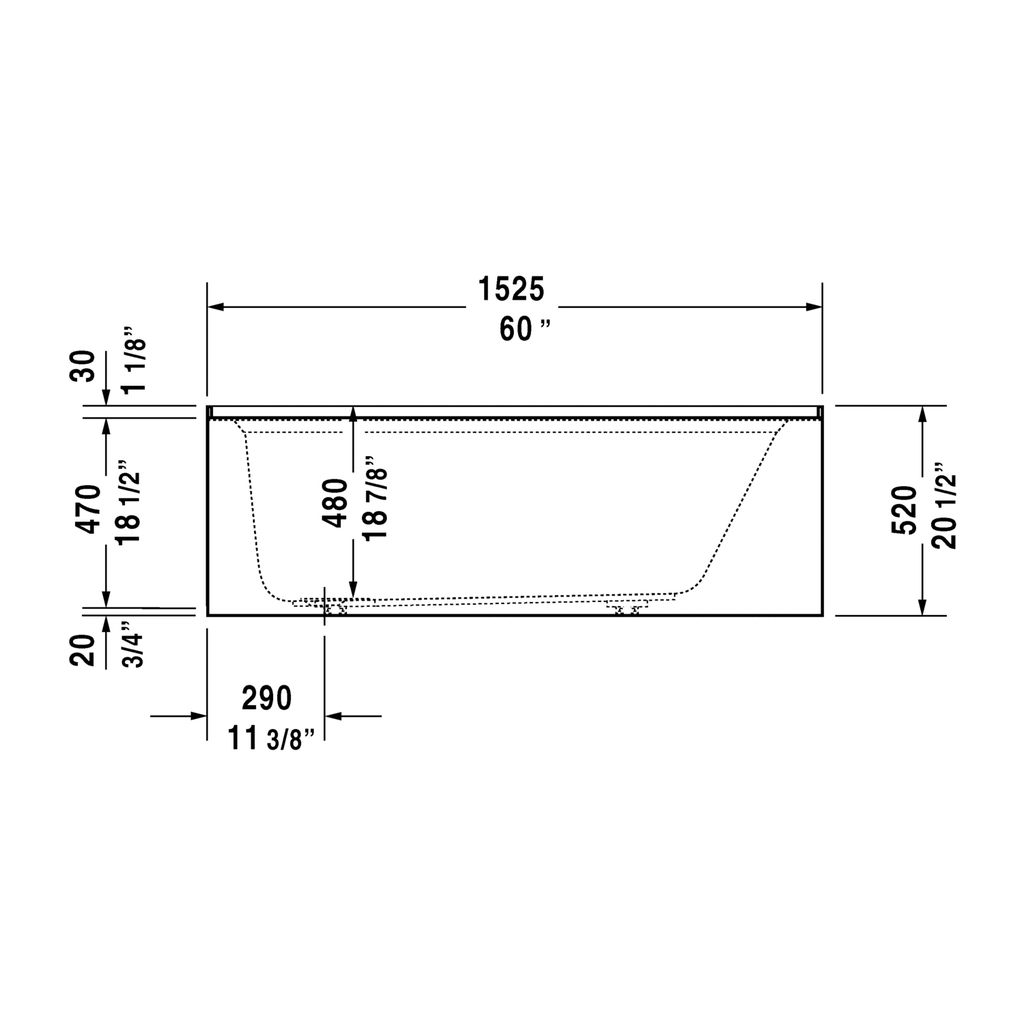 Duravit 700356 Architec Bathtub With Panel Height 19 1/4 White 3