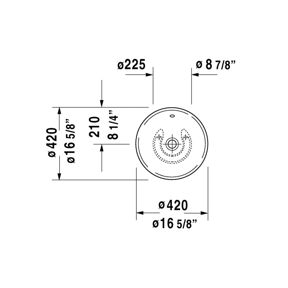 Duravit 032542 Bacino Washbowl Without Faucet Hole White 3