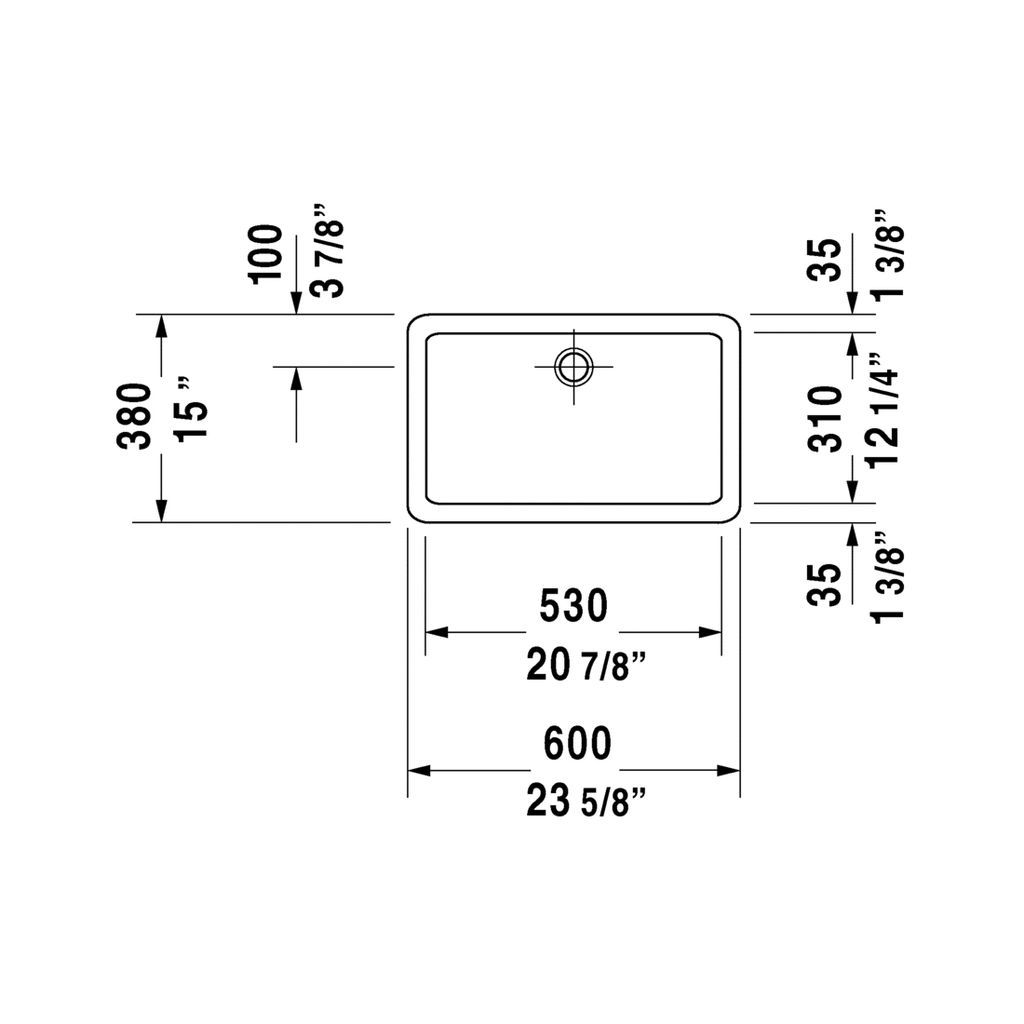 Duravit 045560 Vero Washbowl Without Faucet Hole White 2