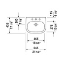 Duravit 033754 D Code Vanity Basin One Faucet Hole White 2