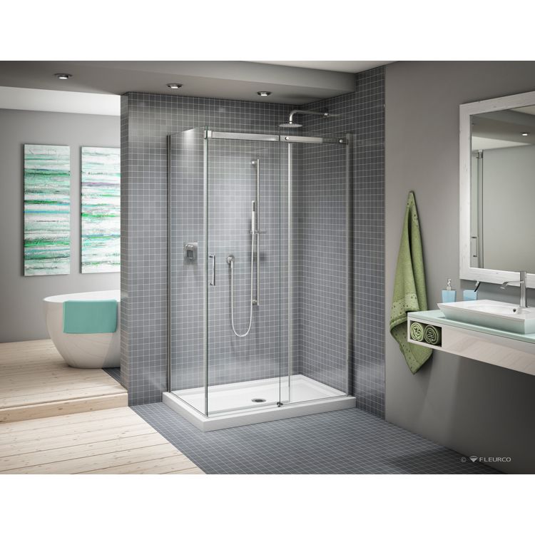 Fleurco NAP4836 APOLLO 2 Sided Closes Against Return Panel Brushed Nickel 1