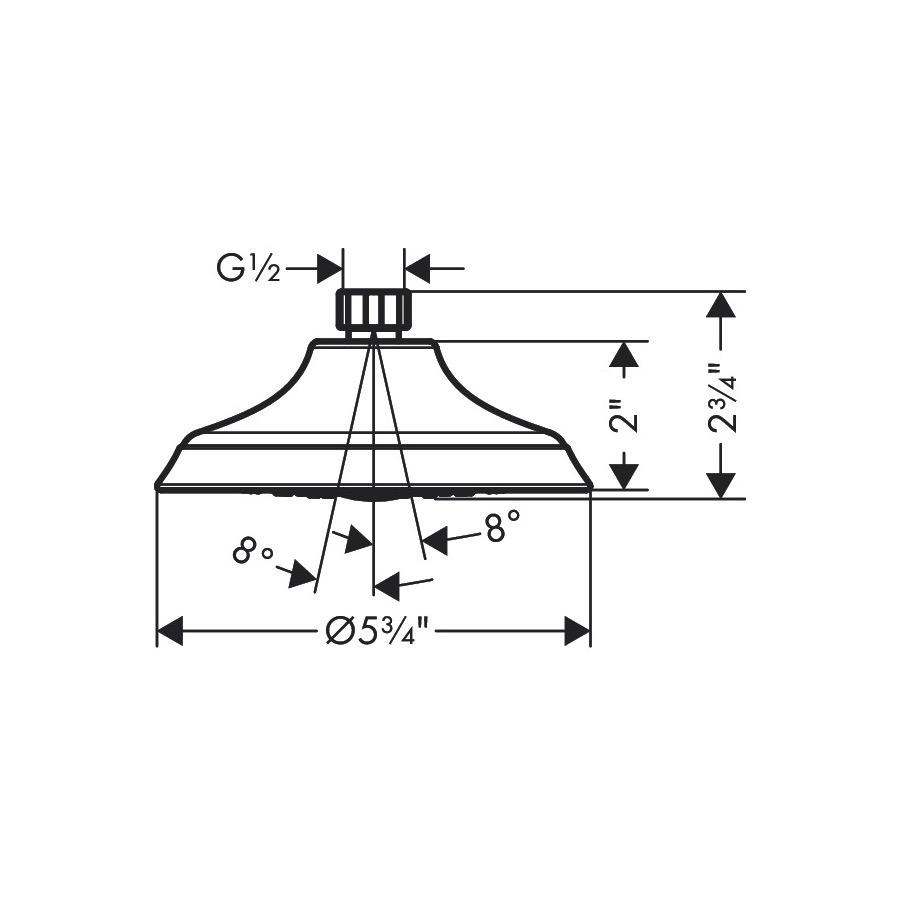 Hansgrohe 04780000 Joleena Showerhead 150 1 Jet Chrome 2