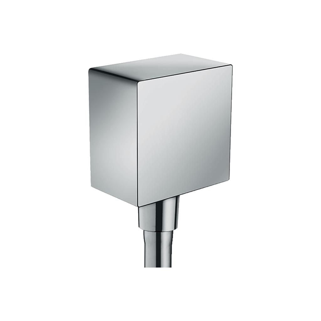 Hansgrohe 26455001 FixFit Wall Outlet Square With Check Valves Chrome 1