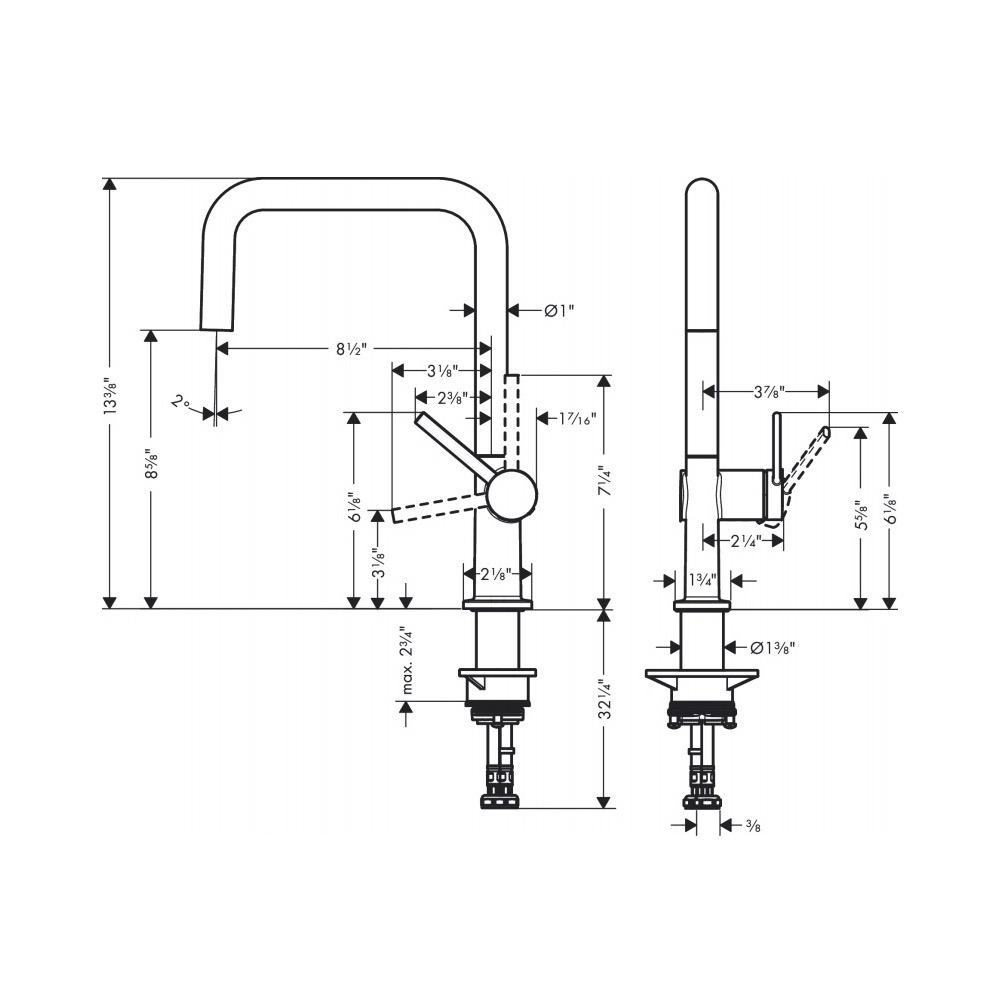Hansgrohe 72806831 Talis N Pull Down Kitchen Faucet Polished Nickel 2